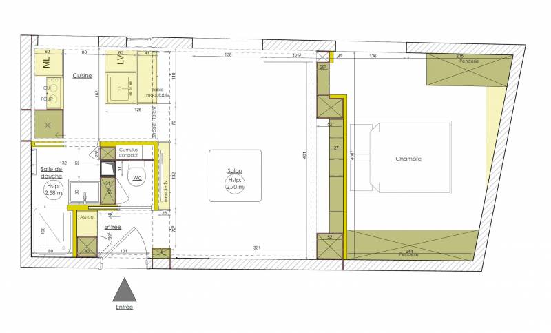 Plan d'optimisation de l'espace dans un petite appartement à Marseille