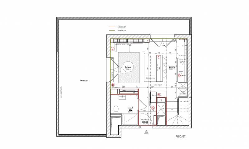 Plan d'aménagement pour la rénovation d'un appartement à Paris