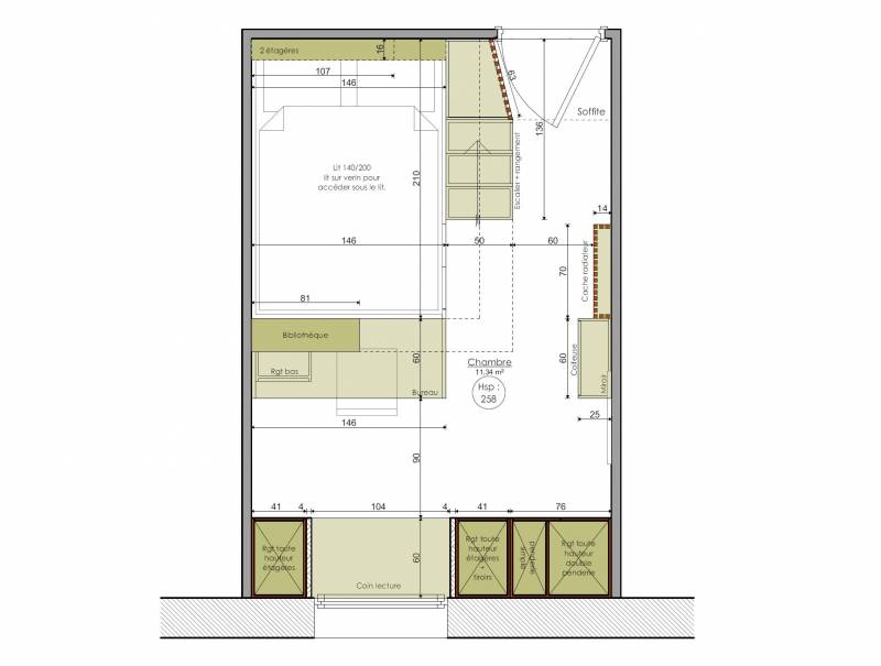 Plan d'aménagement architecte d'intérieur Bordeaux