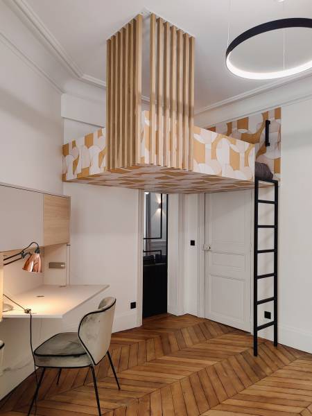 Création d'une mezzanine pour chambre d'enfant et chambre d'amis à Paris