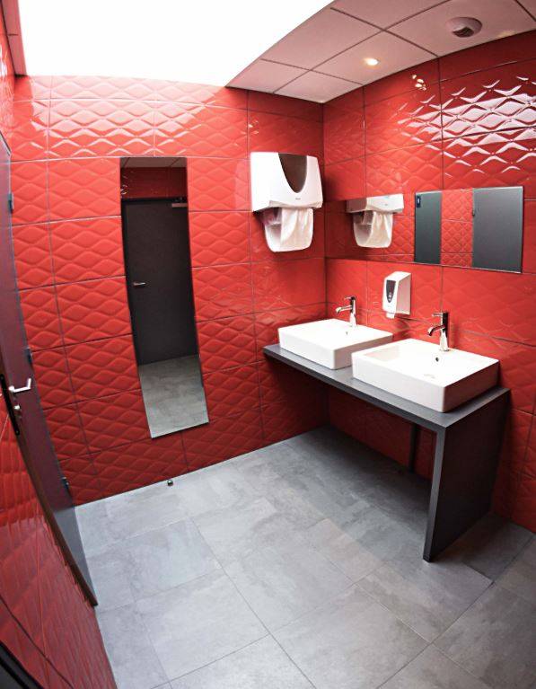 Décoration atypique de WC pour une société de bureaux à Lyon 